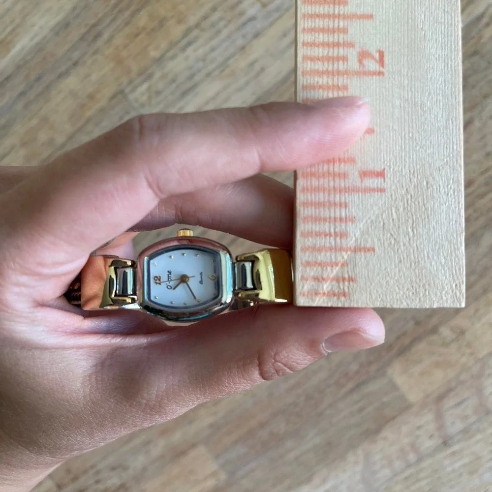 Vintage O One Two Tone Gold‎ Silver Bangle Bracelet Elegant Watch Women's